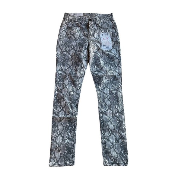 Seven7 Tummyless High Rise Skinny Jean Jegging Gray Neutral Snake Size 4 Stretch - Picture 8 of 8